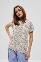 Cotton blouse with an oversize cut - beige