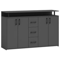 Carryhome ŠIROKÁ KOMODA, antracitová, 139/90/34 cm