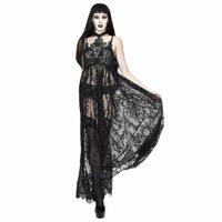 DEVIL FASHION - Damen Spitzennachtkleid - Hecate Sheer Lace Gothic Kimono 3XL-4XL