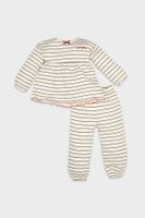 DEFACTO Baby Girl Pajama Set Striped Long Sleeve Top Elastic Waist Long Bottom