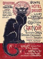 Dřevěné puzzle Art Steinlen Černá kočka, Le Chat Noir - puzzle z kategorie Umělecké