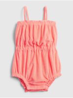 Oranžový holčičí baby overal bubble one-piece