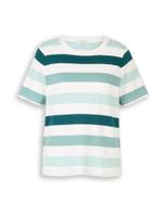 TOM TAILOR Majica  smaragdno zelena / menta / bijela