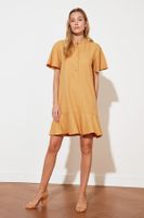 Trendyol Camel Button Detailed Dress