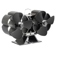 Ventilátor na kachle FLAMINGO dvojhlavý, čierny FLHSF17-270