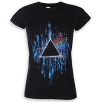 Pink Floyd Damen T-Shirt - The Dark Side of the Moon - Blue Splatter - ROCK OFF S