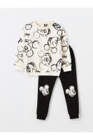 LC Waikiki Lcw Crew Neck Mickey Mouse Printed Baby Boy Sweatshirt and Tracksuit Bottom 2-Piece Set