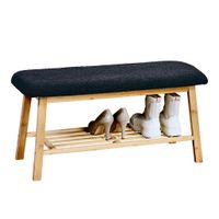 Kesper REGÁL NA BOTY, přírodní barvy, černá, 90/45/34 cm