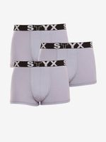 Styx Boxershorts 3 Stück Grau