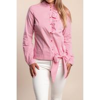 Plus Size Majica S Prugastim Printom, Ružičasta