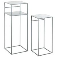 SADA PRÍRUČNÝCH STOLÍKOV, svetlosivá