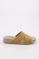 DGN P33 Women's Slippers Genuine Leather Yellow Nubuck