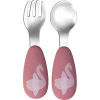 Tryco Cutlery Swan столові прибори для дітей Dusty Rose 2 кс