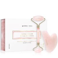 KORIKA Tools Face Roller & Gua Sha масажний роллер для обличчя і масажний інструмент Quartz Pink