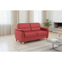 Sit & More TROJMIESTNA POHOVKA, červená, pravá koža