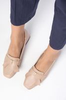 Mio Gusto Brenda Nude Women's Boots With Short Heels.