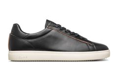 Clae Bradley Black Leather Raw Edge