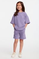 GRIMELANGE Cali Girls' Crew Neck Purple Tracksuit Set