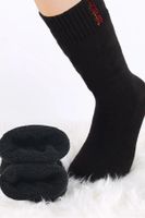63913 Dewberry 6 Pairs Unisex Thermal Towel Winter Socks-BLACK