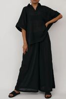 Muuv. pantaloni wide leg pentru femei, din bumbac NOCHE