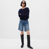 Bluza GAP Classic Cotton Crewneck Sweatshirt Navy Uniform XXS