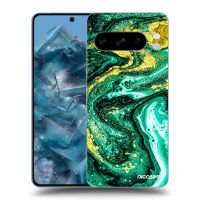Silikónový čierny obal pre Google Pixel 10 Pro - Green Gold