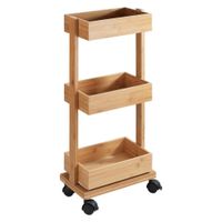 REGÁL DO KÚPEĽNE, bambus, hnedá