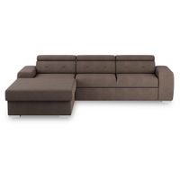 MID.YOU ROZKLADACIA ROHOVÁ SEDAČKA, textil, hnedá