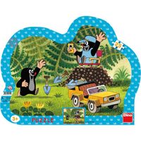 Dino Puzzle Krteček se žlutým autem 25 dílků