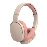 Bezdrôtové Bluetooth slúchadlá s pohodlnými náušníkmi, ANC, ružová