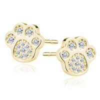 Olivie Strieborné náušnice LABKY GOLD 2407