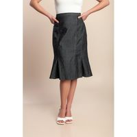 Plus Size Traper Suknja Midi Veličine, Siva