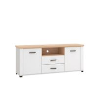 Landscape SKRINKA POD TV, biela, dub artisan, 161/67/41 cm
