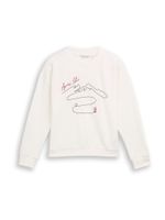 TOM TAILOR Sweater majica  magenta / crna / bijela
