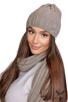 Női szett Kamea Kamea_Set_Hat&Scarf_K.22.253.04_Dark_Beige