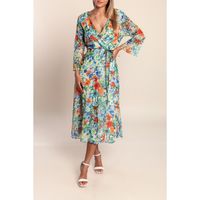 Kleid Mit Blumenmuster, Blau