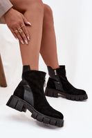 Női bokacsizma valódi velúr bőrből