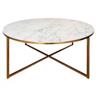 Ambia Home KONFERENČNÝ STOLÍK, sivá, biela, zlatá, kov, sklo, 80/80/45 cm