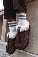 Boto Śniegowce Damskie Z Futerkiem Na Platformie Czekoladowe Rosmira