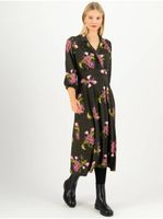 Blutsgeschwister Green-black patterned midi dress with three-quarter sleeves Blutsgesc - Women