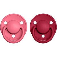 BIBS De Lux Natural Rubber Size 2: 6+ months пустушка Coral / Ruby 2 кс