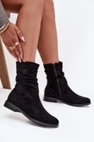 Boto Fűtött női bakancs gyűrött felsőrésszel lapos sarkú Krisia