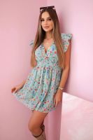 Floral dress with mint frills
