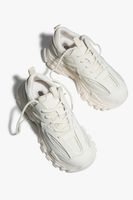 ES8: Jasnobeżowe sneakersy damskie na grubej podeszwie
