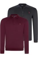 DOUBLE SET V4007 DEWBERRY MEN'S SWEATSHIRT-PURPLE-NAVY BLUE