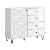 Livetastic VYSOKÁ KOMODA, biela s vysokým leskom, 110/96/40 cm