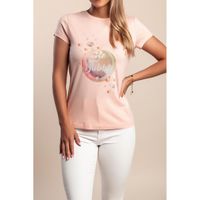 T-Shirt Mit Print, Aprikose