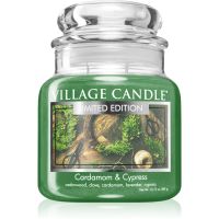 Village Candle Cardamom & Cypress lumânare parfumată (Glass Lid) 389 g