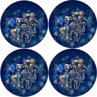 Bertoni Home Unisex's 4 Thick Round Table Pads Set Midnight Navy Blue