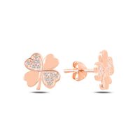 Olivie Strieborné náušnice ŠTVORLÍSTOK ROSE 4994
